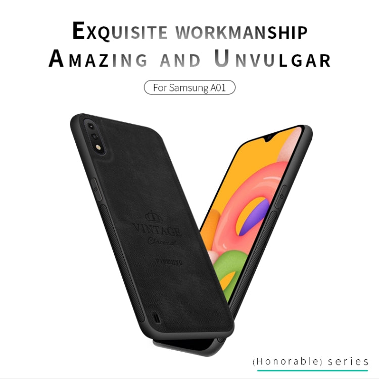 For Galaxy A01 PINWUYO Zun Series PC + TPU + Skin Water-resistant And Anti-fall All-inclusive Protective Shell(Black)