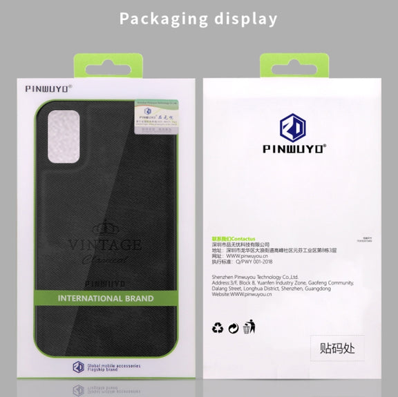 For Galaxy A41 PINWUYO Zun Series PC + TPU + Skin Water-resistant And Anti-fall All-inclusive Protective Shell(Black)