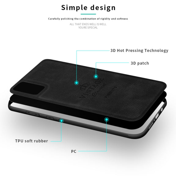 For Galaxy A41 PINWUYO Zun Series PC + TPU + Skin Water-resistant And Anti-fall All-inclusive Protective Shell(Black)