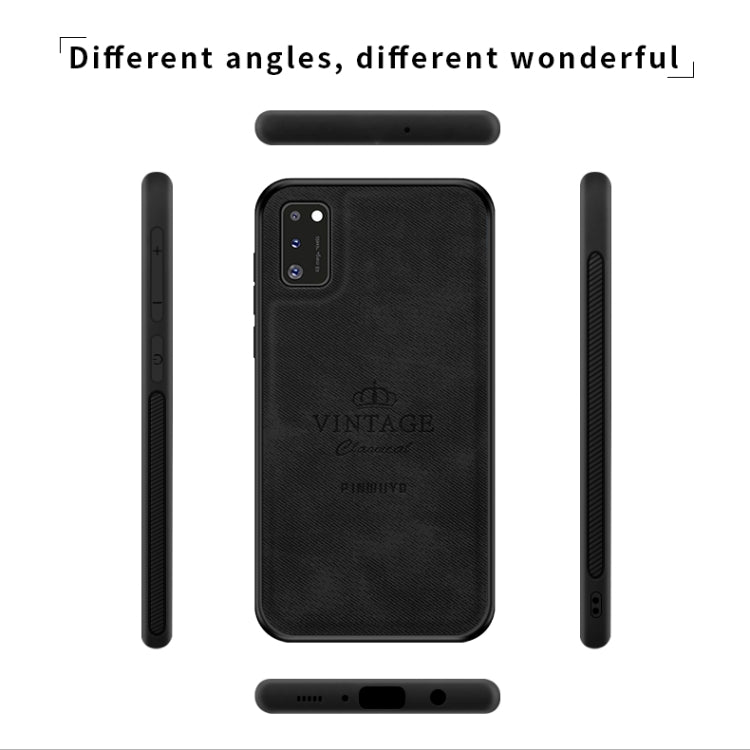 For Galaxy A41 PINWUYO Zun Series PC + TPU + Skin Water-resistant And Anti-fall All-inclusive Protective Shell(Brown)