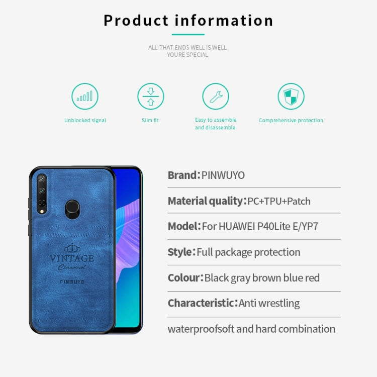 For Huawei Y7P/P40Lite E/Honor9C PINWUYO Zun Series PC + TPU + Skin Waterproof And Anti-fall All-inclusive Protective Shell(Brown) - Huawei Cases by PINWUYO | Online Shopping South Africa | PMC TechLife | Buy Now Pay Later Mobicred