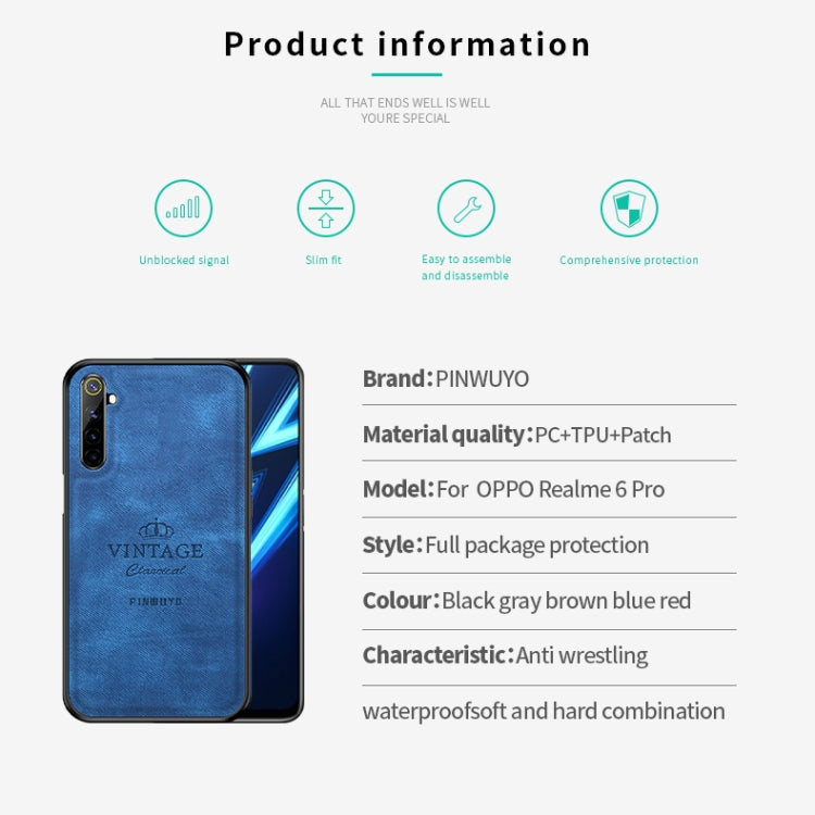 For OPPO Realme 6 Pro PINWUYO Zun Series PC + TPU + Skin Waterproof And Anti-fall All-inclusive Protective Shell(Black) - free shipping - PMC TechLife - Order now!