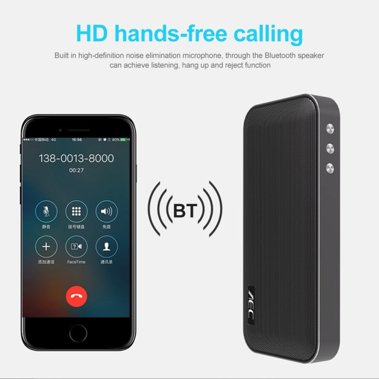 AEC BT-205 Portable Wireless Bluetooth Speaker Stereo Music Loudspeaker Built-in Microphone, Support TF Card(Black) - free shipping - PMC Jewellery - Order now!