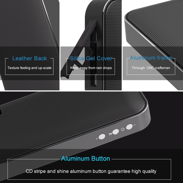 AEC BT-205 Portable Wireless Bluetooth Speaker Stereo Music Loudspeaker Built-in Microphone, Support TF Card(Black) - free shipping - PMC Jewellery - Order now!