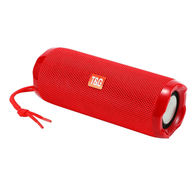 T&G TG191 10W Water-resistant Bluetooth Speaker Stereo Double Diaphragm Subwoofer Portable Audio FM Radio(Red)