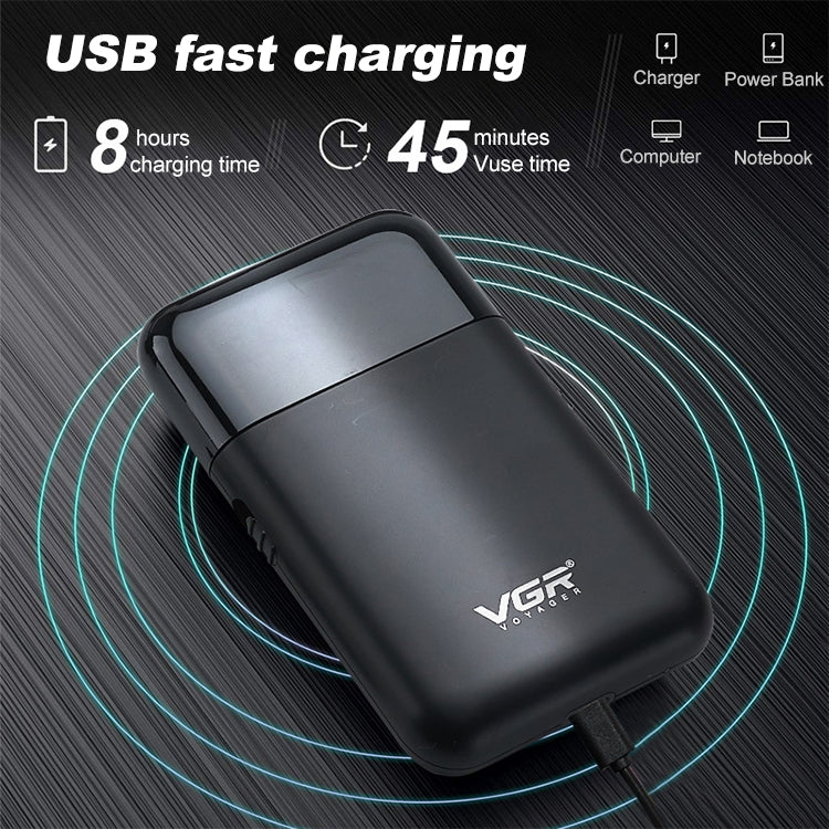 VGR V-390 5W USB Portable Reciprocating Electric Shaver (Black) - free shipping - PMC TechLife - Order now!