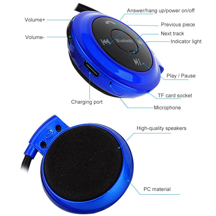 mini-503 MP3 Player Bluetooth Earphone, Support FM Radio & 32GB TF Card