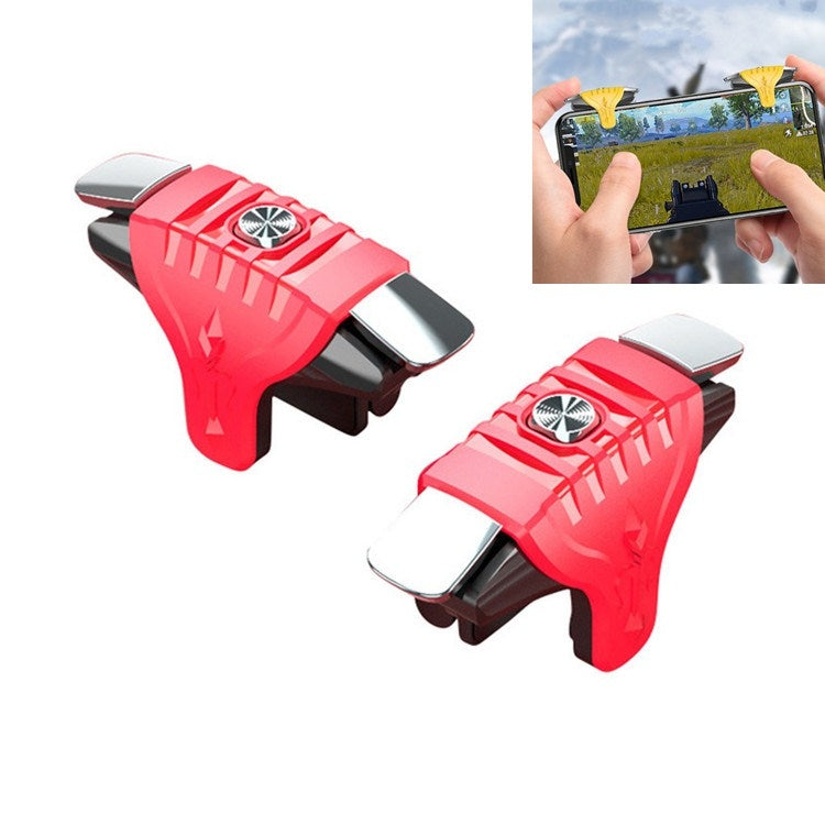 2 Pairs F01 Electroplating Mechanical Shaft Bidirectional Button Auxiliary Shooting Game Handle for Mobile Phones within The Thickness of 6.1-12.0mm(Red) - Handle Shooter by PMC TechLife | Online Shopping South Africa | PMC TechLife