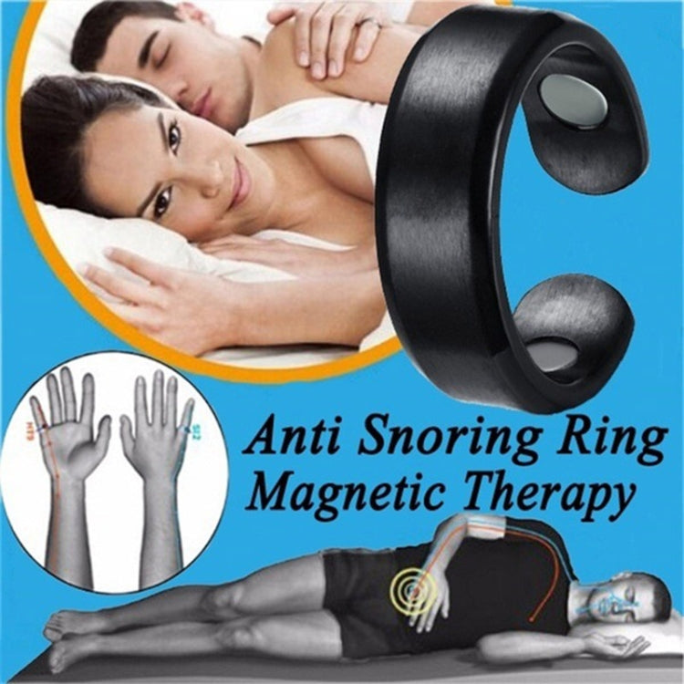 Acupressure Anti Snore Ring Treatment Reflexology Anti Snoring Apnea Sleeping Device(Black) - free shipping - PMC Jewellery - Order now!