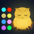 Cute owl cartoon colorful LED Lamp creative silicone night light childrens toy lamp bedroom decoration USB charging light - Night Lights by PMC TechLife | Online Shopping South Africa | PMC TechLife