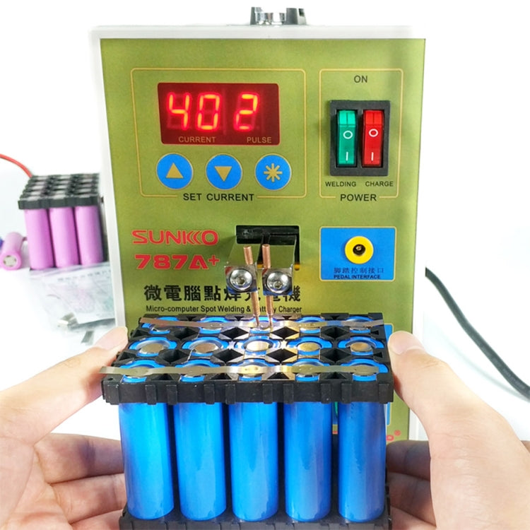 SUKKO LED Pulse Battery Spot Welder + Spot Welding Machine Micro-computer Micro Welding with LED Light+Battery Clamp, 220V EU Plug - free shipping - PMC Jewellery - Order now!