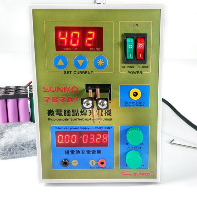 SUKKO LED Pulse Battery Spot Welder + Spot Welding Machine Micro-computer Micro Welding with LED Light+Battery Clamp, 220V EU Plug - free shipping - PMC Jewellery - Order now!