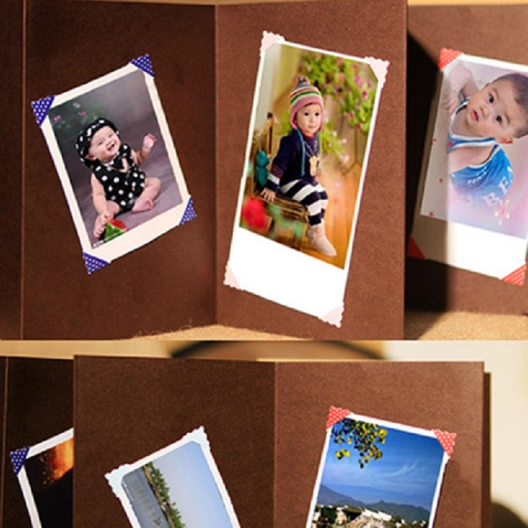 Retro Paste Folding 18 Fold Pages 34 Sides Creative Manual Album Book(Coffee Kraft Inside Page) - free shipping - PMC TechLife - Order now!