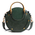 Circular Scrub PU Leather Women Bags Retro Handbag Shoulder Mini Bag(Green) - Handbags by PMC TechLife | Online Shopping South Africa | PMC TechLife | Buy Now Pay Later Mobicred