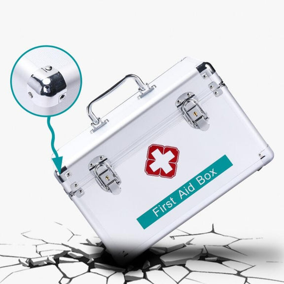 Emergency Aluminum Medicine Cabinet for Household Aluminum Alloy Medicine Box Enterprise, Size:12 inch Mdeium(Silver)
