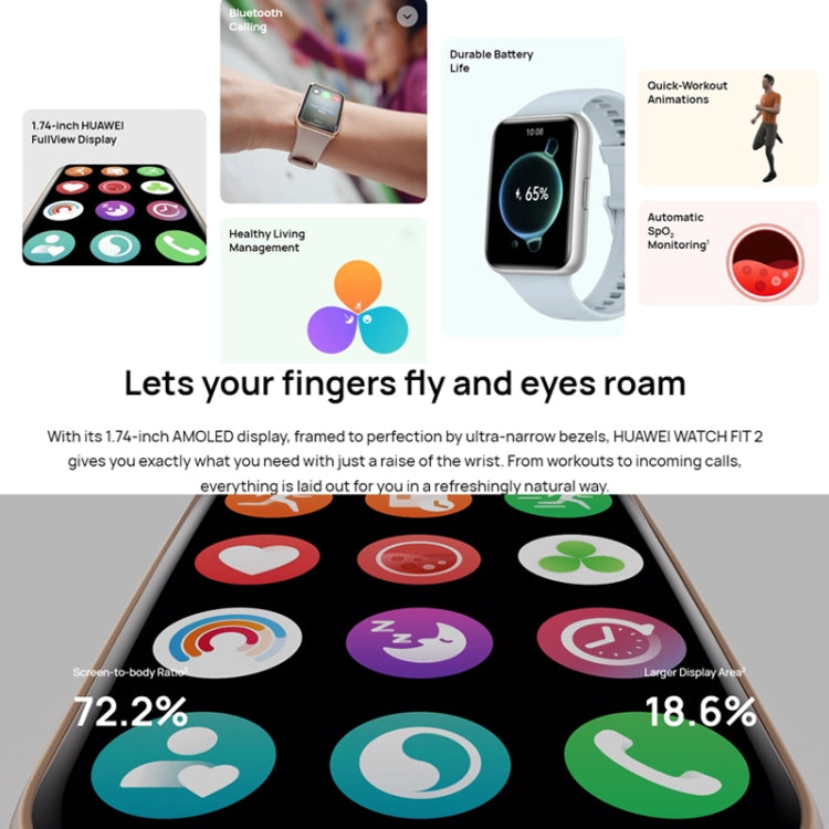 Original Huawei WATCH FIT 2 Smart Sports Watch, Color:Fashion White - free shipping - PMC TechLife - Order now!