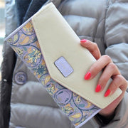 Fashion Ladies Leather Clutch Bag Purse Long Cartoon Wallet Coin Purse(Light Blue)