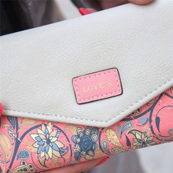 Fashion Ladies Leather Clutch Bag Purse Long Cartoon Wallet Coin Purse(Light Blue)