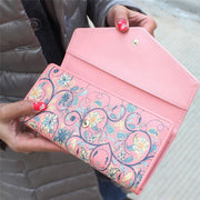 Fashion Ladies Leather Clutch Bag Purse Long Cartoon Wallet Coin Purse(Light Blue)