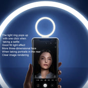 For HUAWEI Mate 50 Pro Original HUAWEI Ring Flash Smart Phone Case(White)