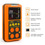 ST8900 4 in 1 Toxic Gas CO Carbon Monoxide Detector Hydrogen Sulfide H2S Oxygen Combustible Gas Test LCD Display Monitor, Sound Light Vibration Alarm, CN Plug