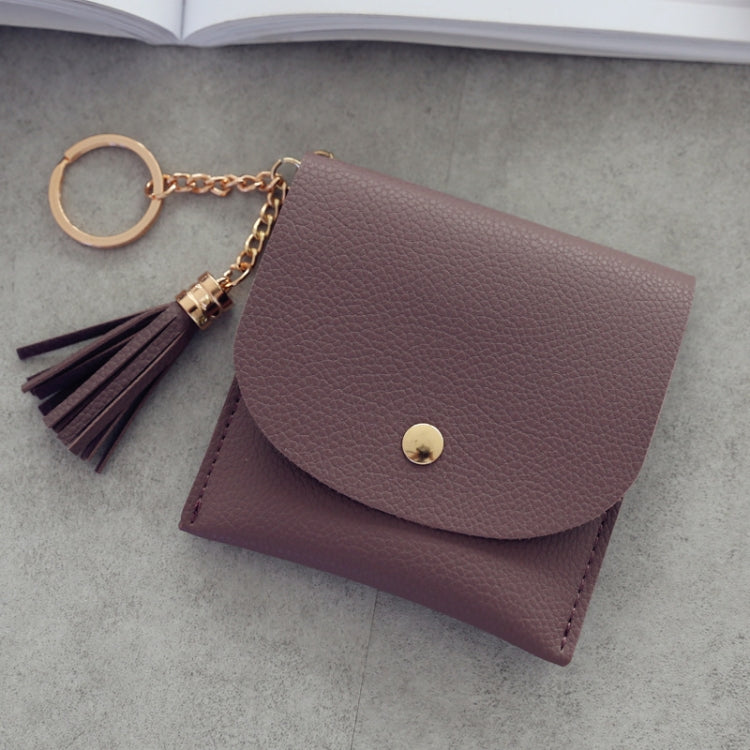 Fashion Women Wallet Short Leather Mini Casual ID Card Holders Bags Ladies Coin Clutch Tassel Bag(Dark Pink) - free shipping - PMC TechLife - Order now!