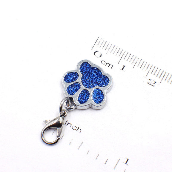 10 PCS Enamel Cat Dog  Bear Paw Prints Key Chain Jewelry Making(Color Mixing)