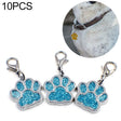 10 PCS Enamel Cat Dog  Bear Paw Prints Key Chain Jewelry Making(Light Blue) - Pendants by PMC TechLife | Online Shopping South Africa | PMC TechLife | Buy Now Pay Later Mobicred