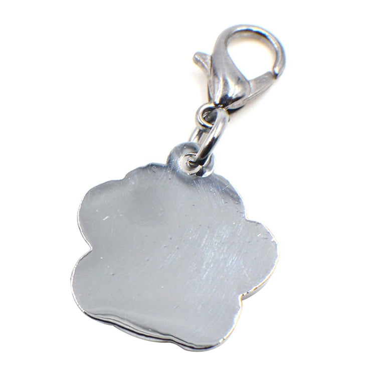 10 PCS Enamel Cat Dog  Bear Paw Prints Key Chain Jewelry Making(Pink)