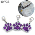 10 PCS Enamel Cat Dog  Bear Paw Prints Key Chain Jewelry Making(Dark Purple) - Pendants by PMC TechLife | Online Shopping South Africa | PMC TechLife | Buy Now Pay Later Mobicred