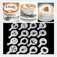 32 PCS Coffee Stencil Filter Coffee Maker Cappuccino Mold Templates Strew Flowers Pad Spray Art Baking Tools - free shipping - PMC TechLife - Order now!