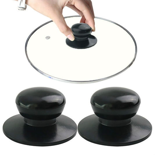 2 PCS Universal Pot Lid Handle Cap Hat Stainless Steel Fitting(Black) - free shipping - PMC Jewellery - Order now!