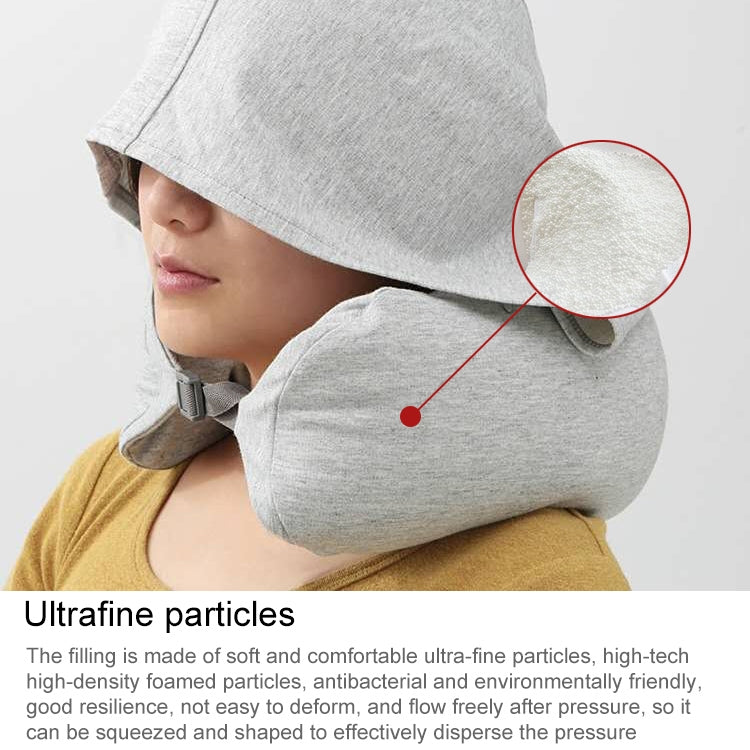 Portable Airplane Travel U-shaped Hooded Pillow Nap Time Neck Pillow(Dark Grey) - Cushions & Pillows by PMC TechLife | Online Shopping South Africa | PMC TechLife | Buy Now Pay Later Mobicred