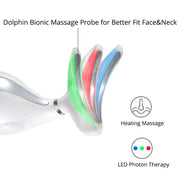Electric Dolphin Neck Massager Wrinkle Removal Handheld Vibration Neck Face Massage Beauty Instrument Tool(Pearl White)