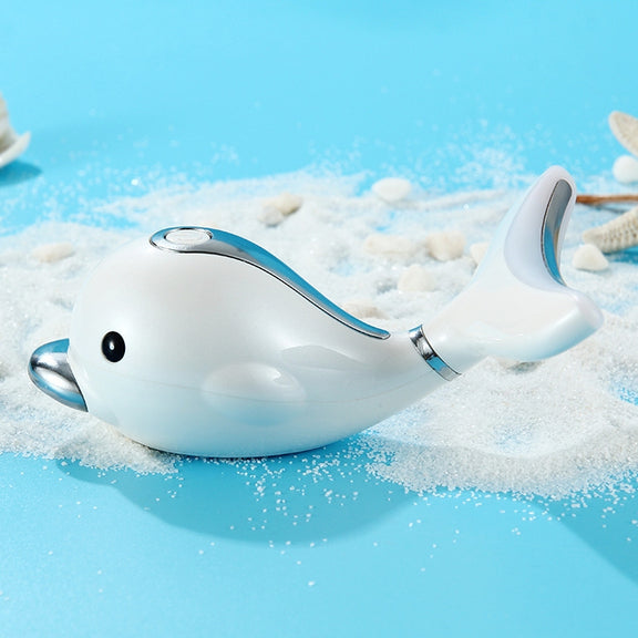 Electric Dolphin Neck Massager Wrinkle Removal Handheld Vibration Neck Face Massage Beauty Instrument Tool(Pearl White)