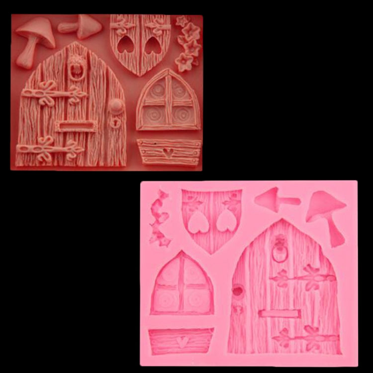2 PCS Cartoon House Wooden Window Shape Silicone Candy Mold Fairy Tale Cake Decorating Tool - free shipping - PMC TechLife - Order now!