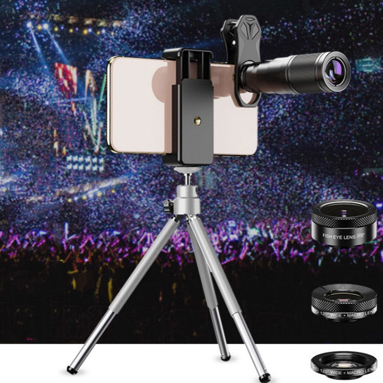APEXEL APL-22X105 4 in 1 Metal 22X Telephoto + Fisheye + Wide Angle + Macro Starlight Polarization Universal External Mobile Phone Lens Set - free shipping - PMC Jewellery - Order now!