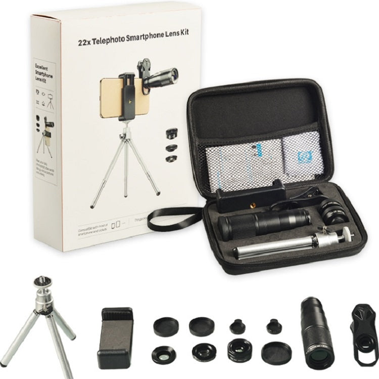 APEXEL APL-22X105 4 in 1 Metal 22X Telephoto + Fisheye + Wide Angle + Macro Starlight Polarization Universal External Mobile Phone Lens Set - free shipping - PMC Jewellery - Order now!