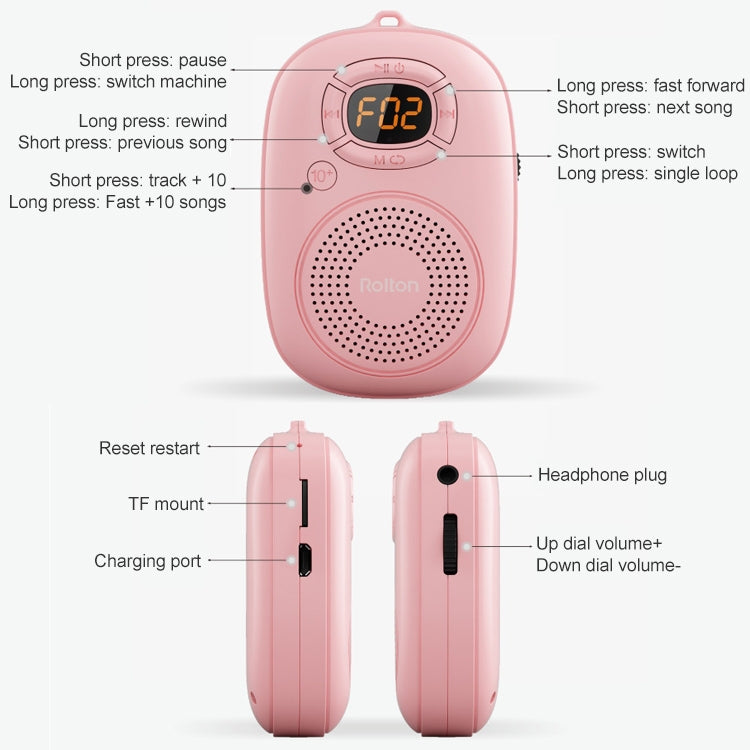 Rolton E200 Mobile Phone Wireless Bluetooth Speaker Mini Portable Outdoor Small Audio Subwoofer Speaker(Black)