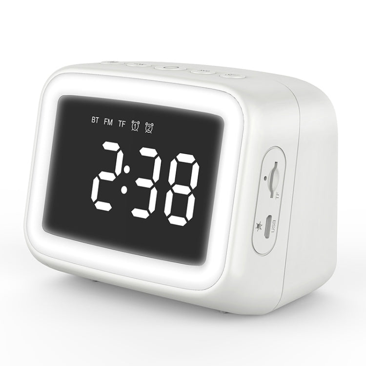 AEC BT-511 Mini LED HD Mirror Bluetooth Speaker, Support 32GB TF Card & 3.5mm AUX & Dual Alarm Clock & Real-time Temperature & Hands-free Calling(White) - free shipping - PMC Jewellery - Order now!
