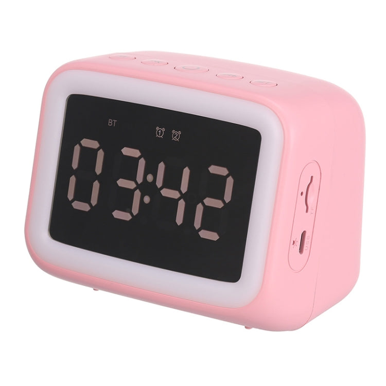 AEC BT-511 Mini LED HD Mirror Bluetooth Speaker, Support 32GB TF Card & 3.5mm AUX & Dual Alarm Clock & Real-time Temperature & Hands-free Calling(Pink) - free shipping - PMC Jewellery - Order now!