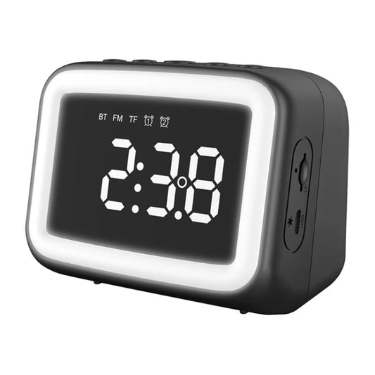 AEC BT-511 Mini LED HD Mirror Bluetooth Speaker, Support 32GB TF Card & 3.5mm AUX & Dual Alarm Clock & Real-time Temperature & Hands-free Calling(Black) - free shipping - PMC Jewellery - Order now!