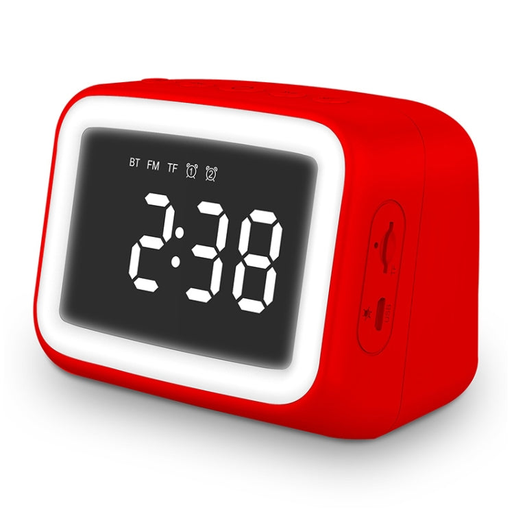 AEC BT-511 Mini LED HD Mirror Bluetooth Speaker, Support 32GB TF Card & 3.5mm AUX & Dual Alarm Clock & Real-time Temperature & Hands-free Calling(Red) - Mini Speaker by AEC | Online Shopping South Africa | PMC Jewellery | Buy Now Pay Later Mobicred