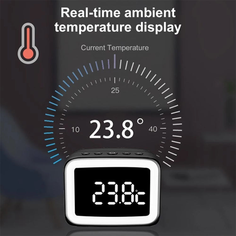 AEC BT-511 Mini LED HD Mirror Bluetooth Speaker, Support 32GB TF Card & 3.5mm AUX & Dual Alarm Clock & Real-time Temperature & Hands-free Calling(Red) - Mini Speaker by AEC | Online Shopping South Africa | PMC TechLife | Buy Now Pay Later Mobicred