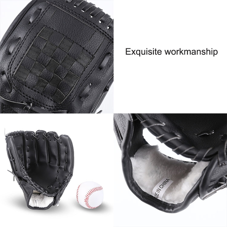 PVC Outdoor Motion Baseball Leather Baseball Pitcher Softball Gloves, Size:12.5 inch(Black)