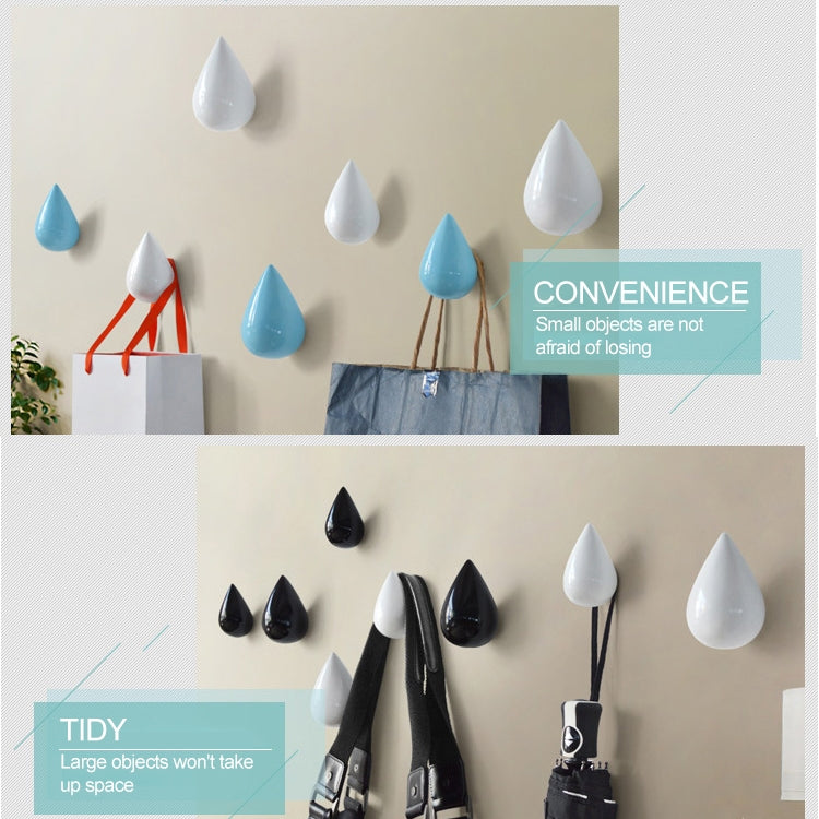 Creative Water Droplets Wall Hooks Home Decoration Resin Mural 3D Coat Hook Single Hooks Wall Hanger, Size:Small Size(Green) - Shelf & Hooks by PMC TechLife | Online Shopping South Africa | PMC TechLife | Buy Now Pay Later Mobicred