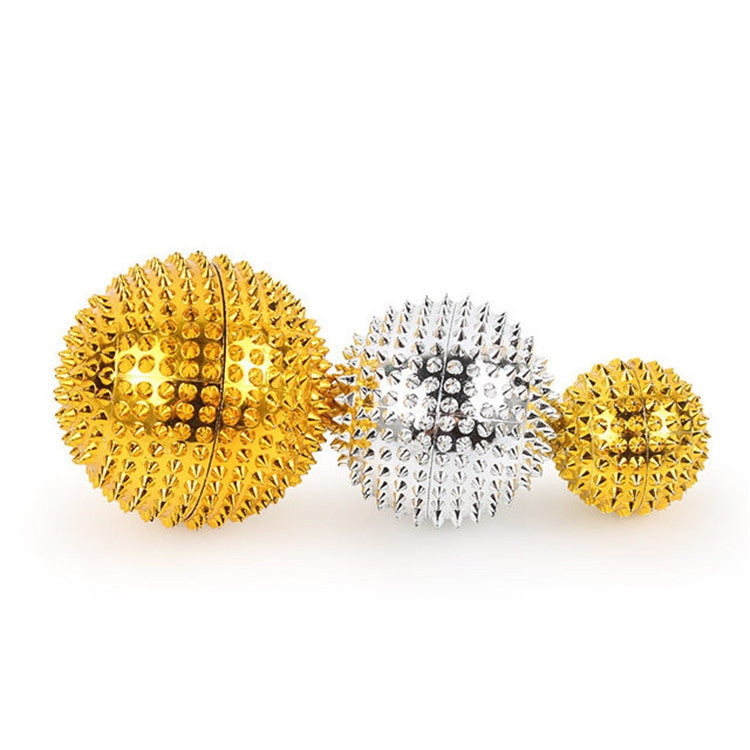 1 Pair Magnetic Massage Ball Relax Muscle Finger Plantar Pressure Massage Stab Ball, Size:4.7cm(Gold) - free shipping - PMC TechLife - Order now!