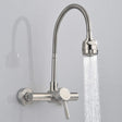 Stainless Steel Material Wall Mounted Kitchen Sink Mixer Faucet Free Rotation Hose Water Tap - Faucets & Accessories by PMC TechLife | Online Shopping South Africa | PMC TechLife
