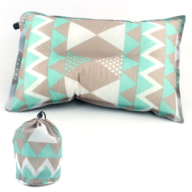 Portable Ethnic Style Automatic Inflatable Pillows Outdoor Camping Tent Camping Equipment Car Travel Pillows(Gray Blue Print) - Others by PMC TechLife | Online Shopping South Africa | PMC TechLife