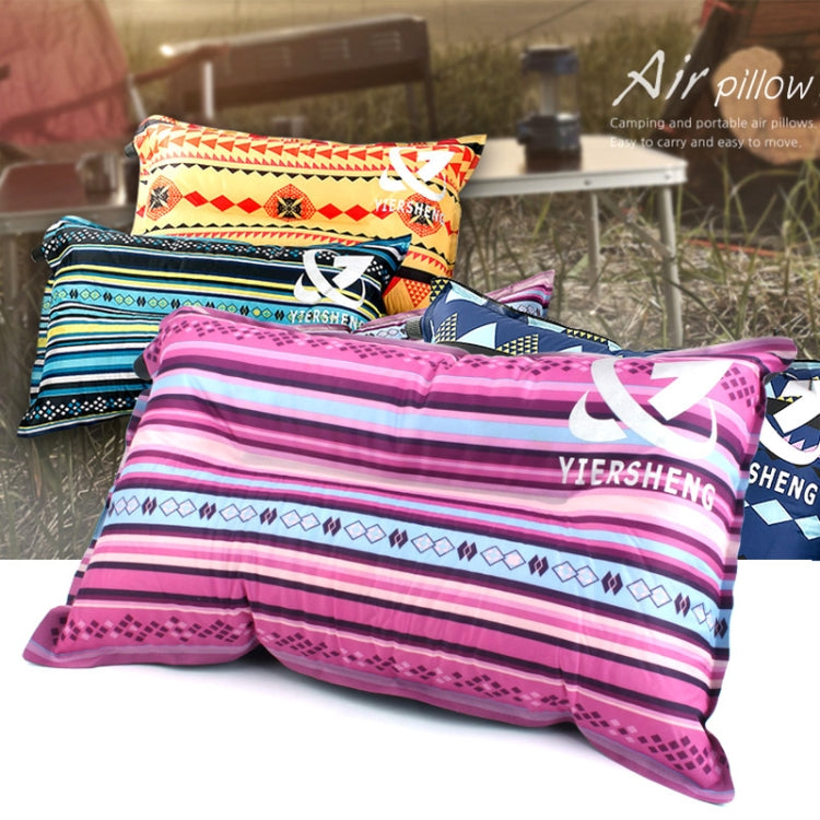 Portable Ethnic Style Automatic Inflatable Pillows Outdoor Camping Tent Camping Equipment Car Travel Pillows(Gray Blue Print) - Others by PMC TechLife | Online Shopping South Africa | PMC TechLife